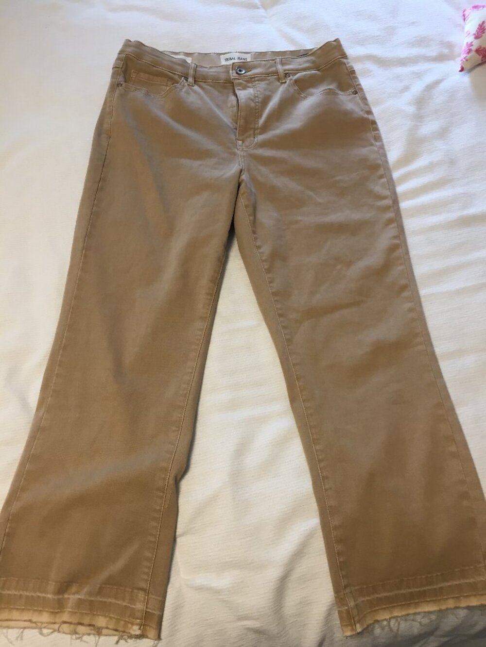 Tribal Cropped Tan Fringe Capris - Picture 1 of 4